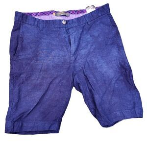 Ben Sherman Linen Purple Ice Dyed Shorts - W31